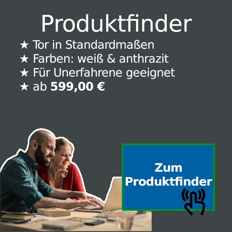 Klickbares Banner, das zum Produktfinder für...