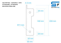 Schartec Aluminium-Vordach MAX A-L schwarz 1500 x 900 mm