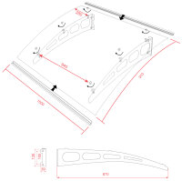 Schartec Aluminium-Vordach E A-L 1500 x 900 mm