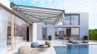 Schartec Markise E3400 elektrisch | grau-weiß | 350 x 300 cm (BxL)