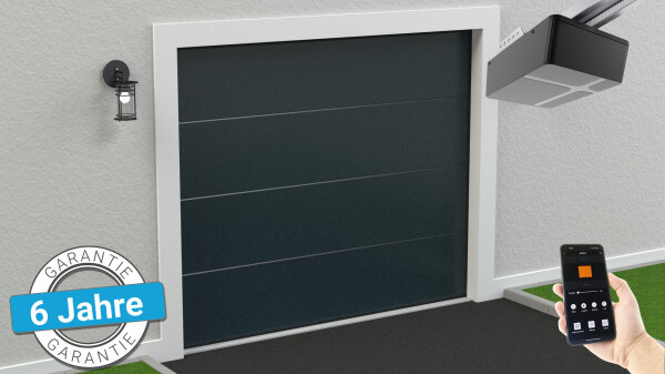 SCHARTEC PRO-Line 40 Sektionaltor 3000 x 2125 mm L-Sicke glatt anthrazit