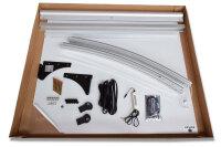 Schartec Aluminium-Vordach L A-L mit LED-Beleuchtung 1400 x 1000 mm