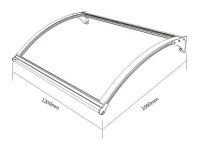 Schartec Aluminium-Vordach L A-L mit LED-Beleuchtung 1400 x 1000 mm