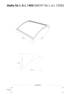 Schartec Aluminium-Vordach L A-L mit LED-Beleuchtung 1400 x 1000 mm