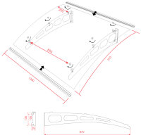 Schartec Aluminium-Vordach E A-L 1200 x 900 mm