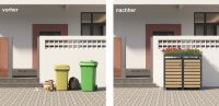 Schartec Mülltonnenbox 2er Holz Design mit Pflanzdach SMBF1-2-H