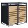 Schartec Mülltonnenbox 2er Holz Design mit Pflanzdach SMBF1-2-H