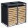 Schartec Mülltonnenbox 2er Holz Design mit Pflanzdach SMBF1-2-H