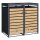 Schartec Mülltonnenbox 2er Holz Design mit Pflanzdach SMBF1-2-H