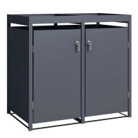 Schartec Mülltonnenbox 2er anthrazit mit Pflanzdach SMBF1-2-A