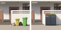 Schartec Mülltonnenbox 2er anthrazit mit Pflanzdach SMBF1-2-A