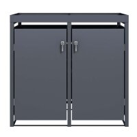 Schartec Mülltonnenbox 2er anthrazit mit Pflanzdach SMBF1-2-A