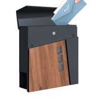 Schartec Holz-Design Standbriefkasten Edelstahl SBS-1-SPB-2