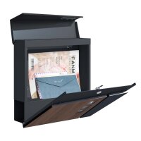 Schartec Holz-Design Standbriefkasten Edelstahl SBS-1-SPB-2