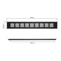 Lüftungsgitter Aluminium 50 x 400 mm schwarz