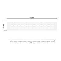 Lüftungsgitter Aluminium 80 x 500 mm weiß