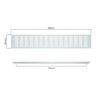Lüftungsgitter Aluminium 100 x 600 mm silber