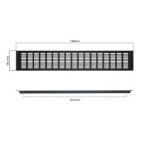 Lüftungsgitter Aluminium 100 x 700 mm schwarz