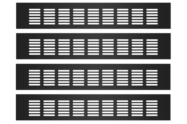 4 x Lüftungsgitter Aluminium 60 x 400 mm schwarz
