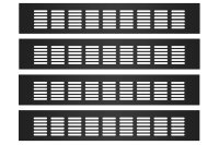 4 x Lüftungsgitter Aluminium 60 x 400 mm schwarz