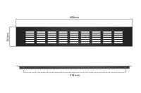 4 x Lüftungsgitter Aluminium 60 x 400 mm schwarz