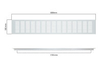 Lüftungsgitter Aluminium 100 x 600 mm silber