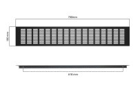 Lüftungsgitter Aluminium 100 x 700 mm schwarz