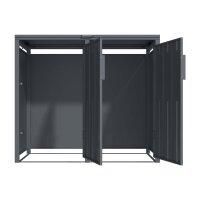 Schartec Mülltonnenbox 2er Holz Design dunkel SMBS4-2