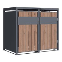 Schartec Mülltonnenbox 2er Holz Design dunkel SMBS4-2