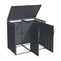 Schartec Mülltonnenbox 2er Holz Design dunkel SMBS4-2