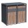 Schartec Mülltonnenbox 2er Holz Design dunkel SMBS4-2