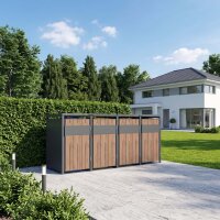 Schartec Mülltonnenbox 4er Holz Design SMBS4-4