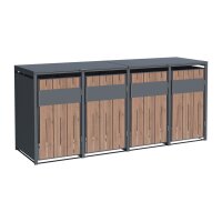 Schartec Mülltonnenbox 4er Holz Design SMBS4-4