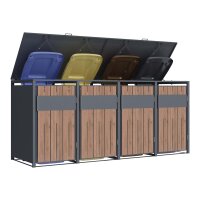 Schartec Mülltonnenbox 4er Holz Design SMBS4-4