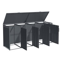 Schartec Mülltonnenbox 4er Holz Design SMBS4-4