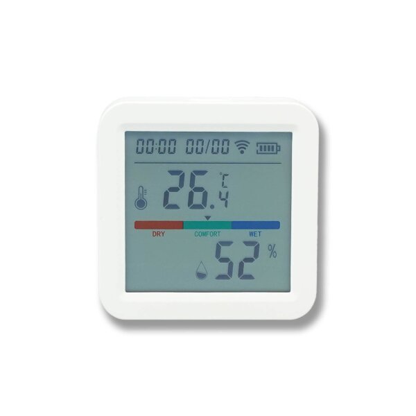 WLAN Temperatur & Luftfeuchtigkeitssensor – Smartes Hygrometer & Thermometer weiß