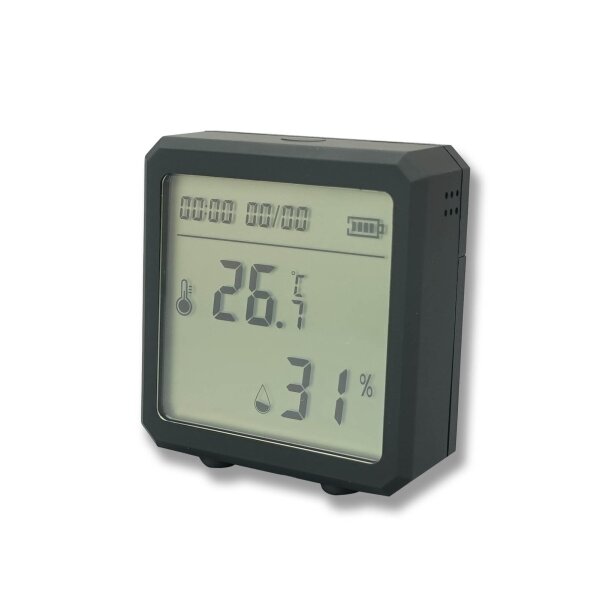 WLAN Temperatur & Luftfeuchtigkeitssensor – Smartes Hygrometer & Thermometer schwarz