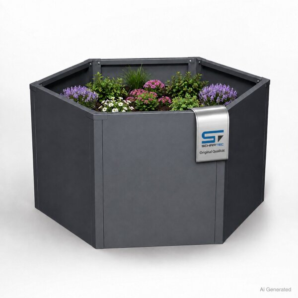 Sechseck-Hochbeet Metall Anthrazit 100 x 87 x 52 cm – Schartec SHB3A, 675 L