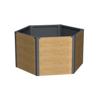 Sechseck-Hochbeet Metall Holzoptik 100 x 87 x 52 cm – Schartec SHB3H, 675 L