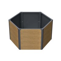 Sechseck-Hochbeet Metall Holzoptik 100 x 87 x 52 cm – Schartec SHB3H, 675 L