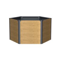 Sechseck-Hochbeet Metall Holzoptik 100x87x52 cm –...