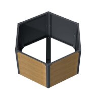 Sechseck-Hochbeet Metall Holzoptik 100x87x52 cm – Schartec SHB3H, 675 L