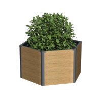 Sechseck-Hochbeet Metall Holzoptik 100x87x52 cm – Schartec SHB3H, 675 L