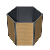 Sechseck-Hochbeet Metall Holzoptik 100 x 87 x 77 cm – Schartec SHB4H, 1000 L