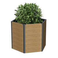 Sechseck-Hochbeet Metall Holzoptik 100 x 87 x 77 cm – Schartec SHB4H, 1000 L