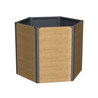 Sechseck-Hochbeet Metall Holzoptik 100x87x77 cm –...