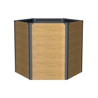 Sechseck-Hochbeet Metall Holzoptik 100x87x77 cm –...