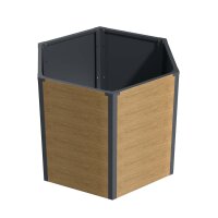 Sechseck-Hochbeet Metall Holzoptik 100x87x77 cm – Schartec SHB4H, 1000 L