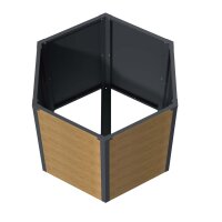 Sechseck-Hochbeet Metall Holzoptik 100x87x77 cm – Schartec SHB4H, 1000 L