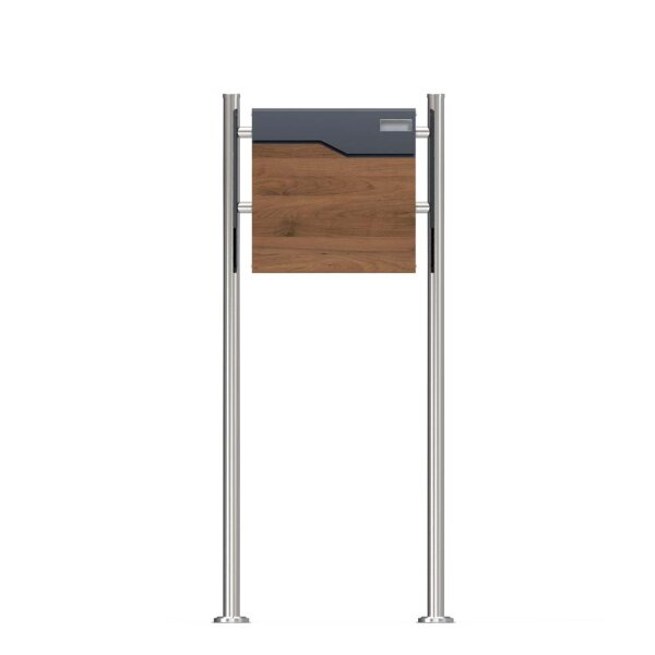 Schartec Holz Design Standbriefkasten Edelstahl SBS-1-SPB-7